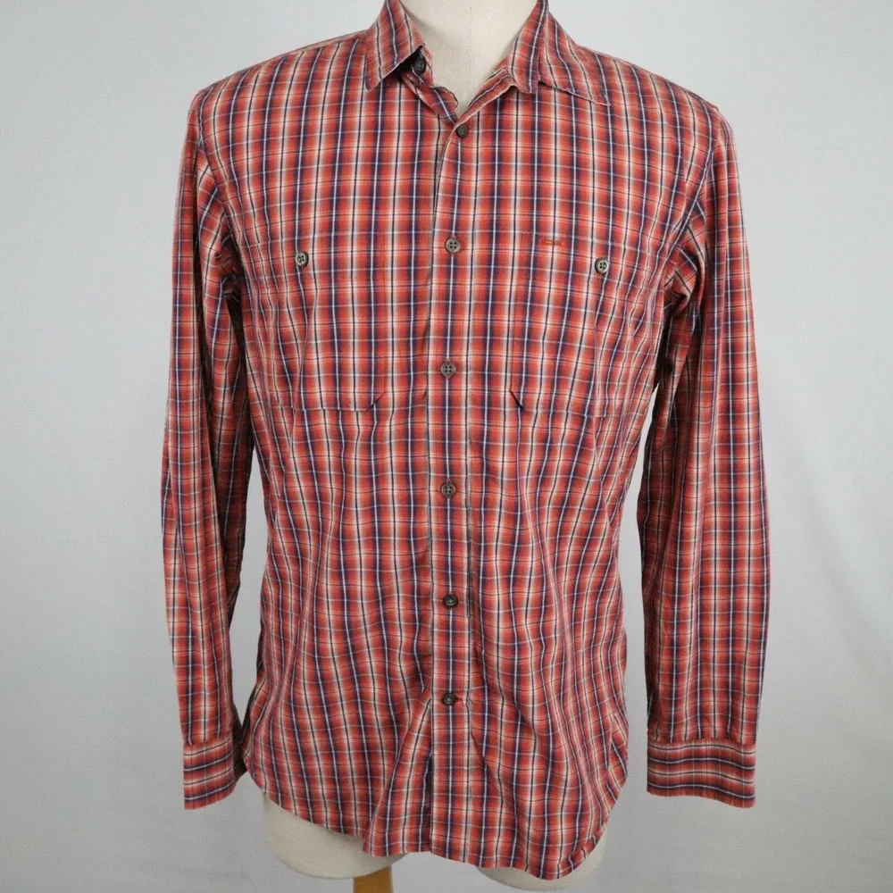 Banana Republic Shirt Mens Medium 15-15.5‎ Pocket Button Up Plaid Long Sleeve